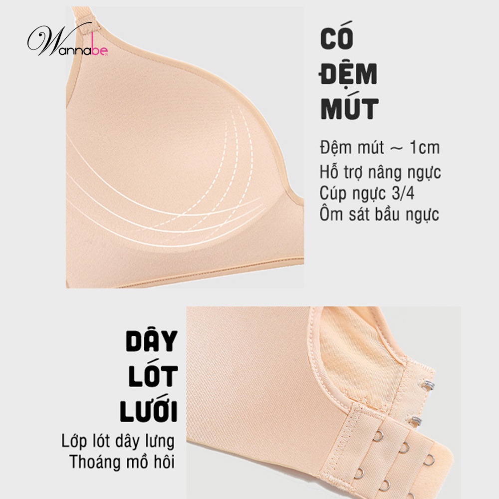 Áo ngực không gọng cao cấp Wannabe AN39A mút mỏng thoáng khí thoải mái