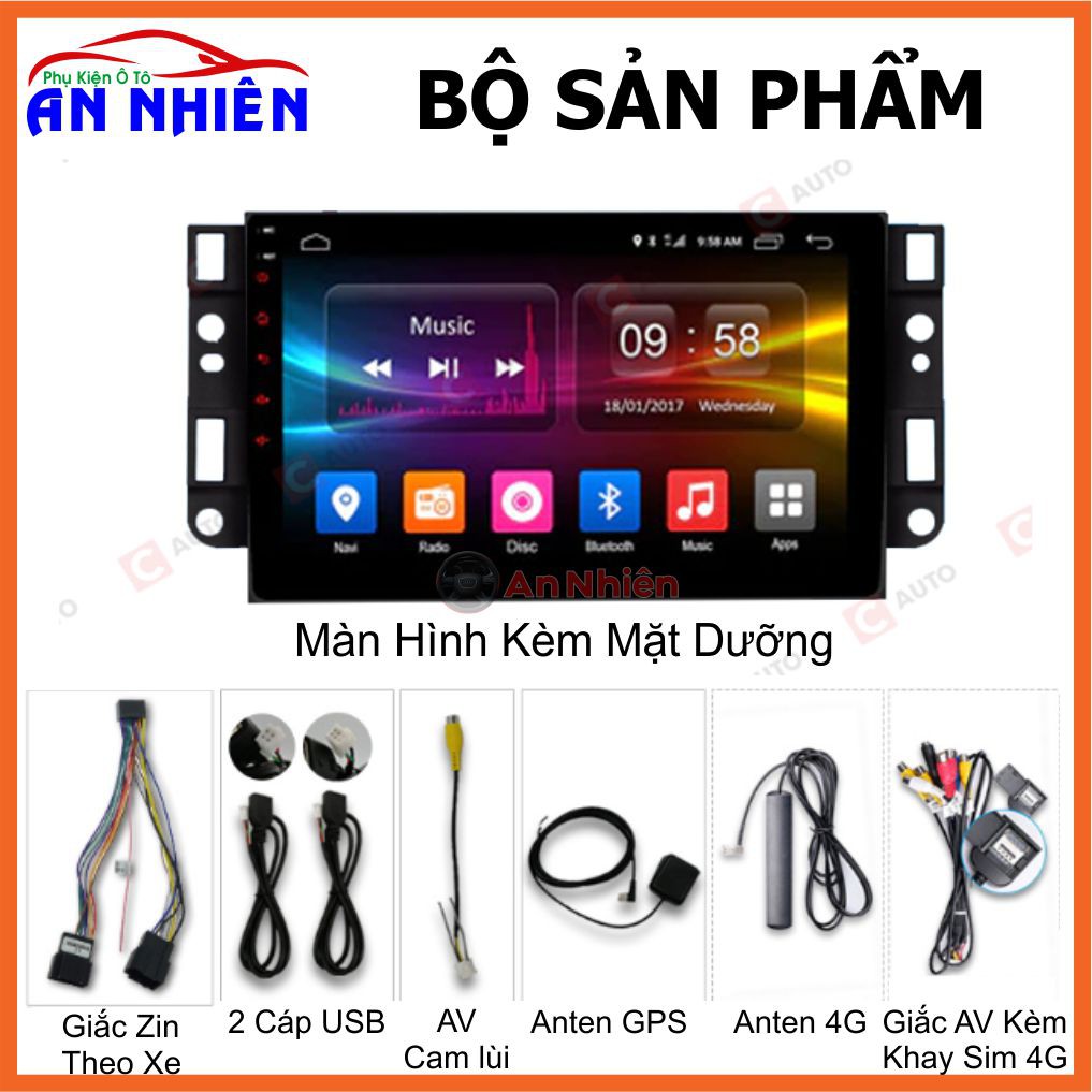 Màn Hình 9 inch Cho Xe CAPTIVA 2006-2012 - Màn Hình DVD Android Tặng Kèm Mặt Dưỡng Giắc Zin Cho Chevrolet Captiva