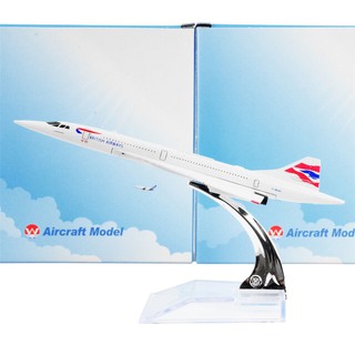 Mô hình máy bay tĩnh siêu gọn Concord British airways 16cm