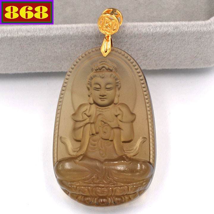 Mặt dây chuyền Phật Đại Nhật như lai nâu khói 5 cm MBNN5 -  Phật hộ mệnh người tuổi Mùi, Thân