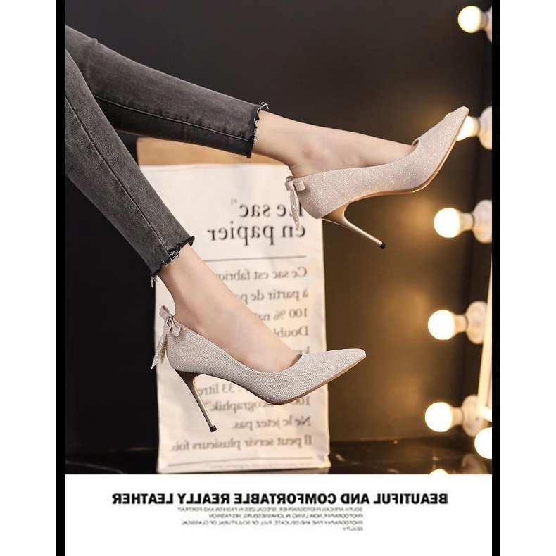 Giày cao gót mũi nhọn thời trang xuân thu Pháp 2021 sành điệu