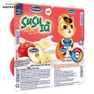 Combo 2 Vỉ Sữa Chua Ăn Susu Iq Loại Táo Chuối - Vỉ 4 Hộp X 80G - Nhanhomart