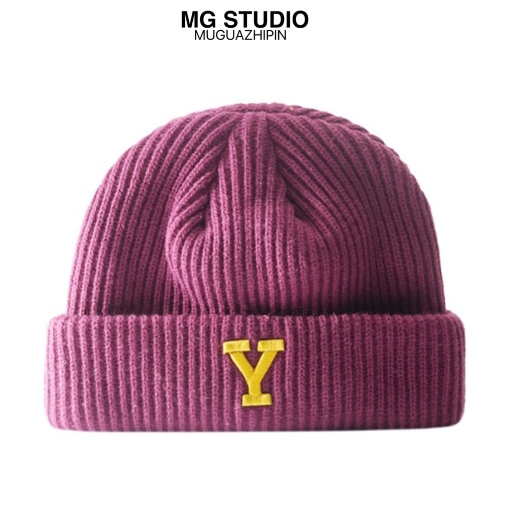 Mũ Len Dệt Kim MG STUDIO Thêu Họa Tiết Chữ Cái Thời Trang
