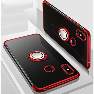 For Xiaomi Mi Mix 2S Ring Stand Soft Plating Clear Cover