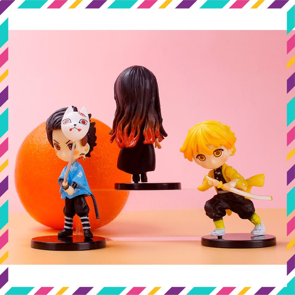 Mô Hình Thanh Gươm Diệt Quỷ  Tanjirou , Nezuko , Zenitsu , Inosuke , Giyuu - Figure Kimetsu No Yaiba ChiBi