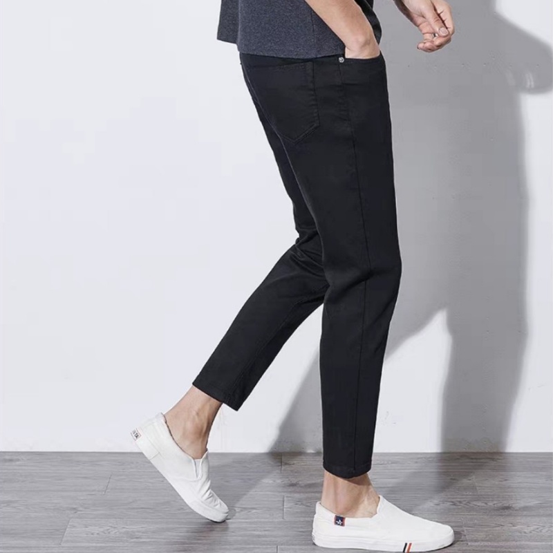 Quần Jeans Skinny, quần jean nam đen trơn, rách gối ống đứng tôn dáng - vải jeans bò co giãn 4 chiều cao cấp!