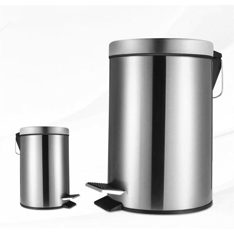 thùng rác tròn inox đạp chân vinamop 3 cỡ