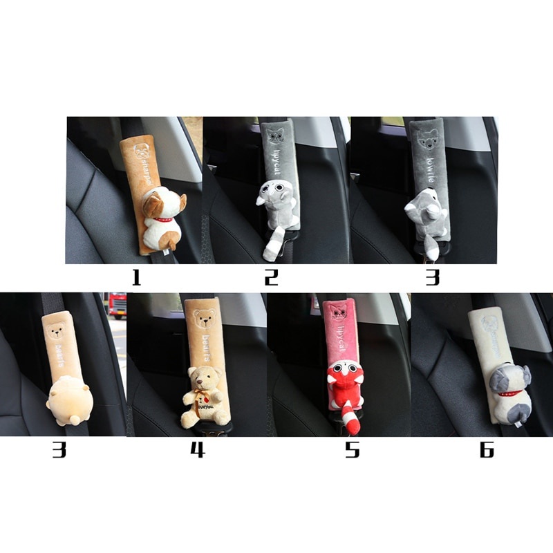 Đệm bọc dây đai an toàn xe hơi SEAMETAL bảo vệ vai thiết kế động vật hoạt hình mềm mại đáng yêu độc đáo