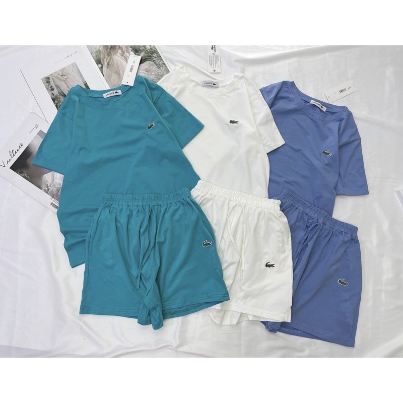 set bộ thun đùi cá sấu cổ tròn cho nữ
