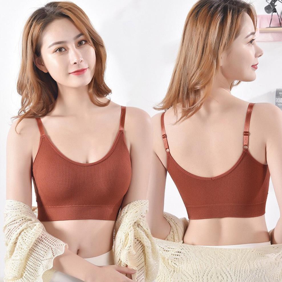 Áo Ngực Áo Bra S2BRA01 VNXK Kiểu Dáng Thể Thao Chất Liệu Cotton Bề Mặt Gân Tăm 2 Dây Mặc Thoải Mái Vừa Vặn Cơ Thể