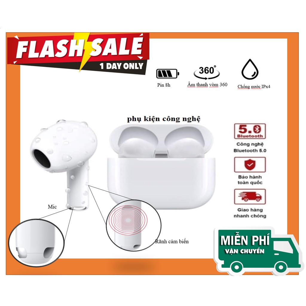 tai nghe không dây bluetooth Ai 3 có mic đàm thoại, chống ồn chủ động,cảm biến đa điểm phù hợp với tất cả các điện thoại