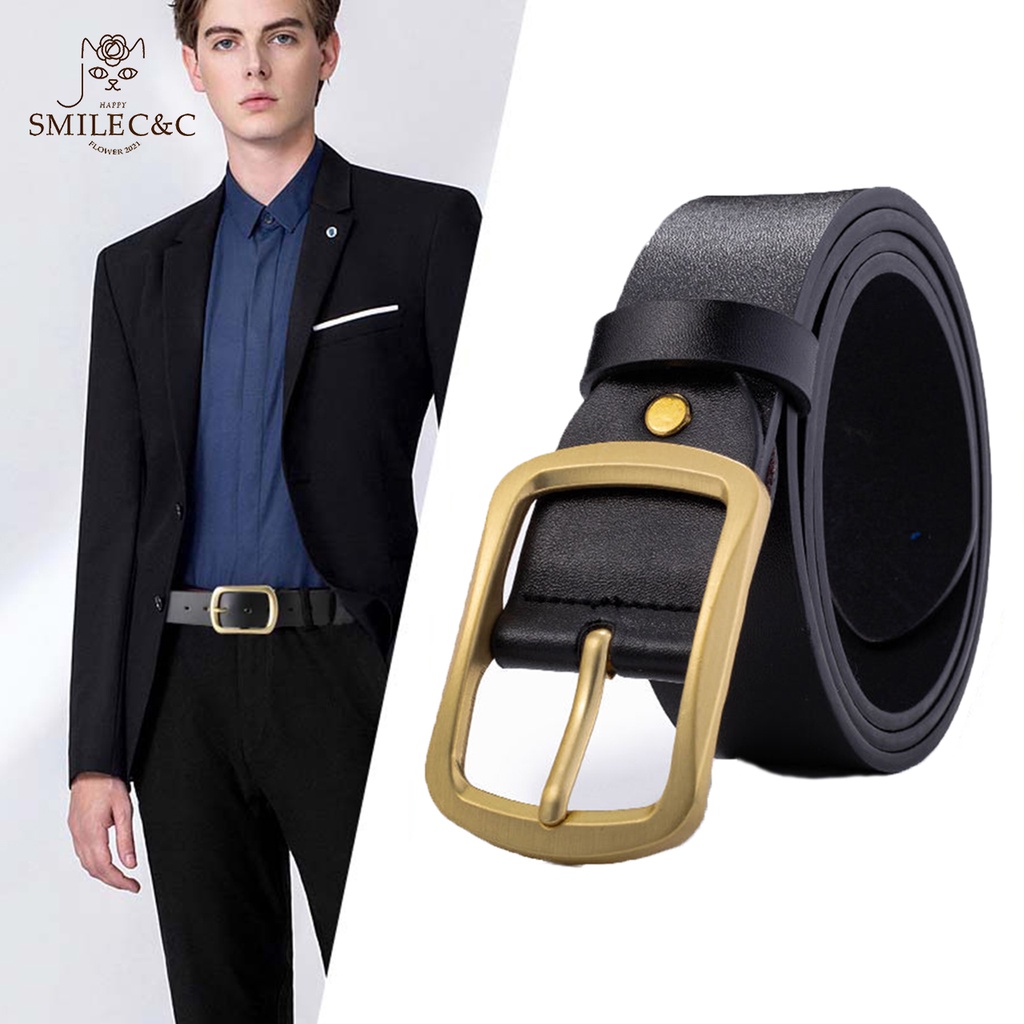 SmileFairyCC【COD &amp; Hàng Có Sẵn】Thắt Lưng Da Chất Lượng Cao Phong Cách Cổ Điển Cho Nam Và Nữ