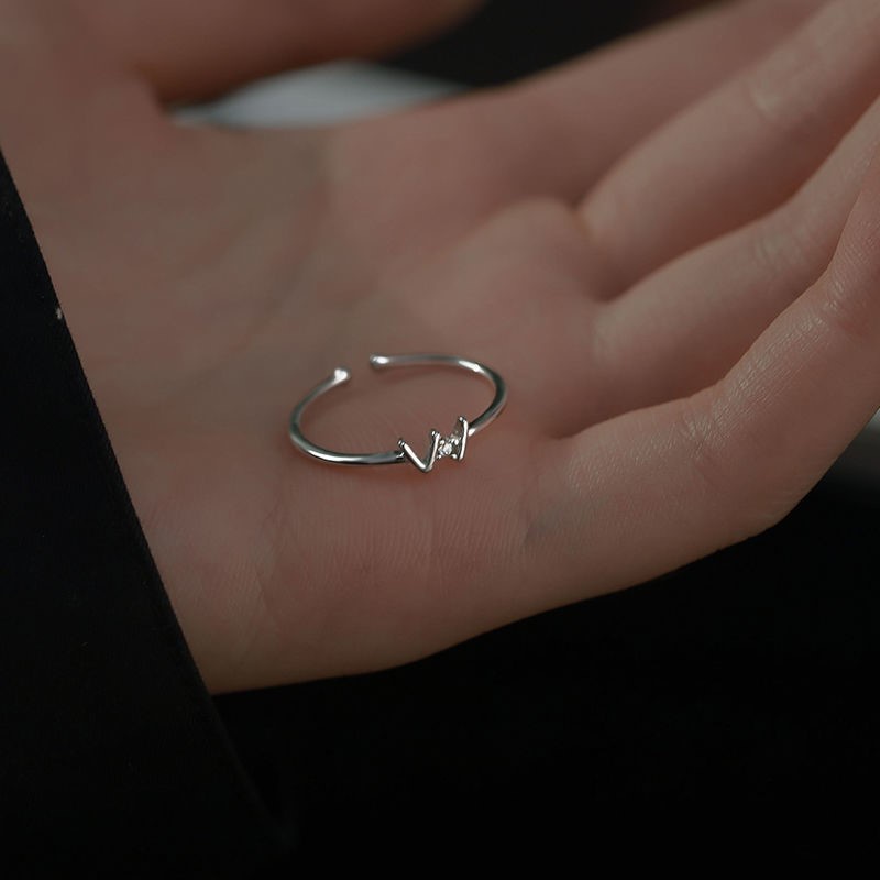 Nhẫn bạc hình chữ W trang sức đeo tay thời trang cho nữ