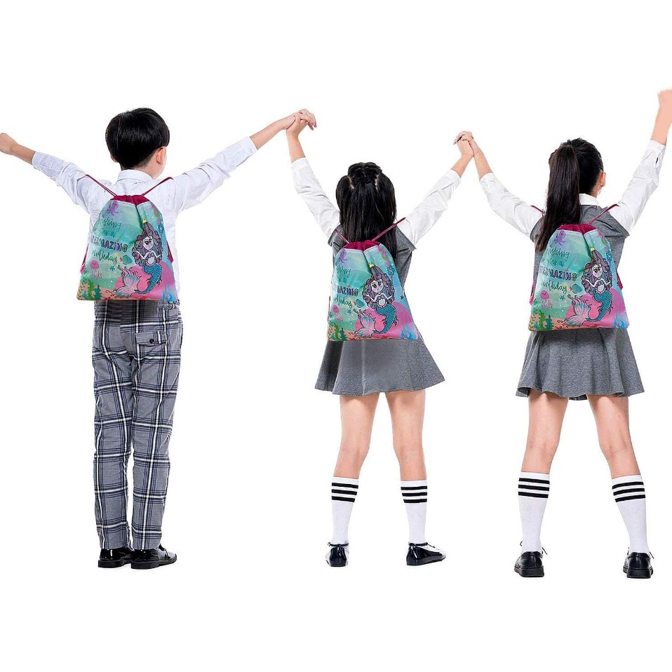 Ba Lô Rút Dây In Hình Nàng Tiên Cá Xinh Xắn Dành Cho Cả Nam Và Nữ