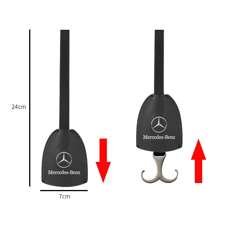1 Móc Treo Đồ Bằng Da Màu Đen Gắn Ghế Ngồi Xe Hơi Mercedes Benz Class W212 W211 W210 W203 W204 W205 CLA GLK CLS A C E