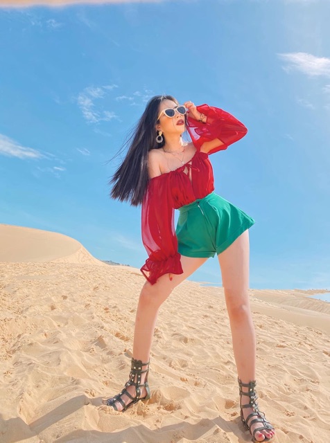 SET BODYSUIT SMI TVAI TAY BỒNG CHUN NGỰC + QUẦN SOOC | BigBuy360 - bigbuy360.vn
