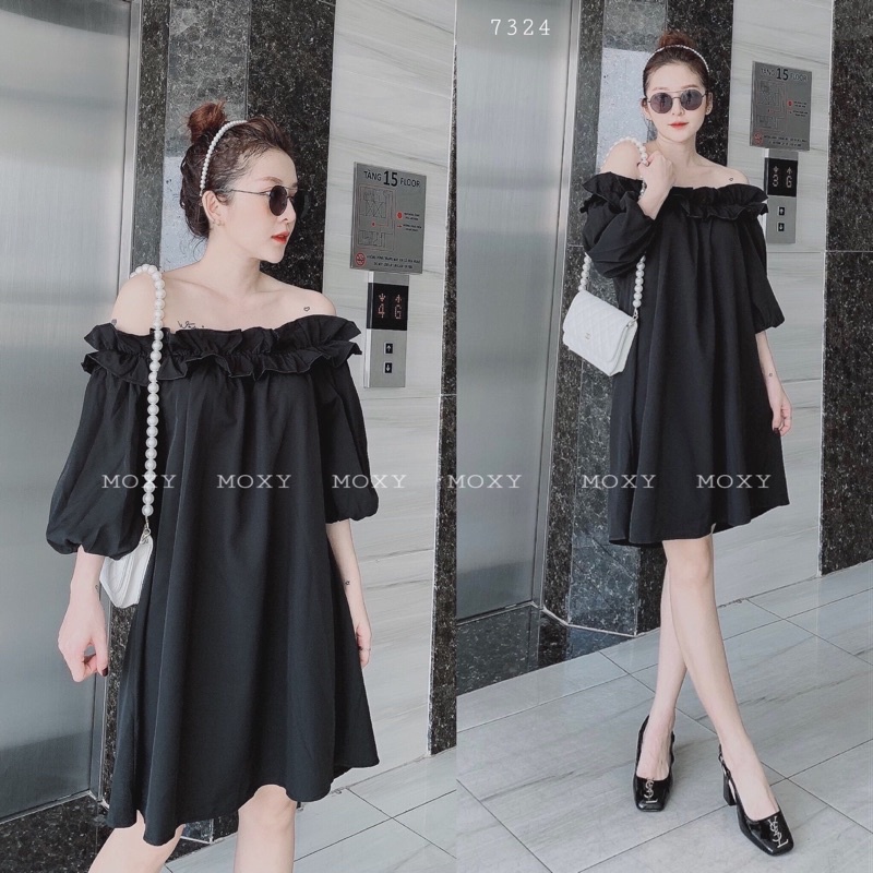 SP007324-Đầm suông trễ vai