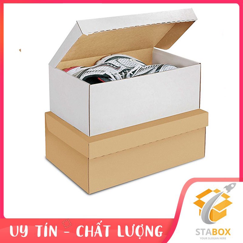 Hộp carton Đựng Giày ( Nâu và Trắng )