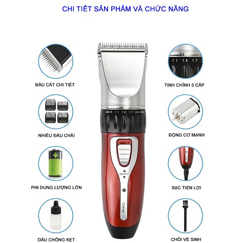 Tông Đơ Cắt Tóc Không Dây Chuyên Nghiệp KEMEI KM-1990 - Hàng Nhập Khẩu