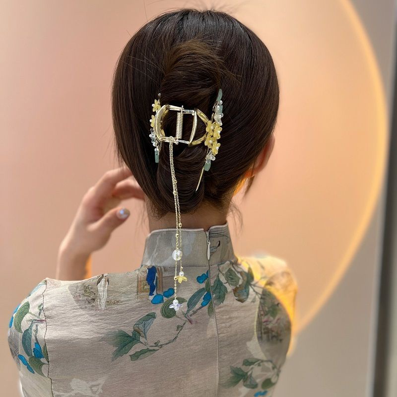 Kẹp Tóc Tua Rua Cỡ Lớn Phong Cách Hanfu Cổ Điển Thời Trang Mùa Hè Độc Đáo Cho Nữ