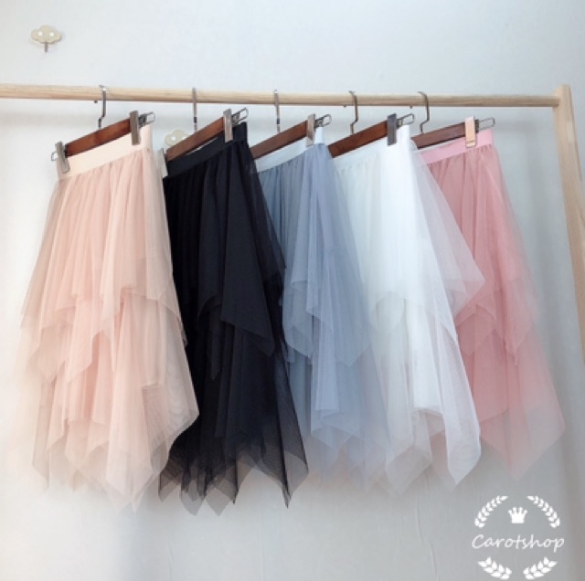 [ Mã WASTAPR giảm 10K đơn 50K] Chân váy lưới nhọn hình thật Freesize dưới 55kg- Carotshop | BigBuy360 - bigbuy360.vn