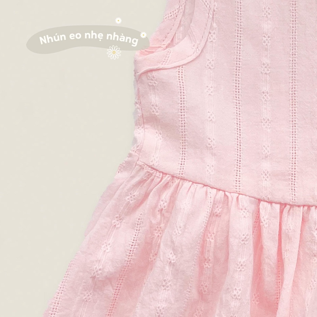 Váy Mompa cao cấp mềm mịn thoáng mát đáng yêu 2 cúc vai và cúc giữa kẻ sọc cho bé gái MP616 MP617