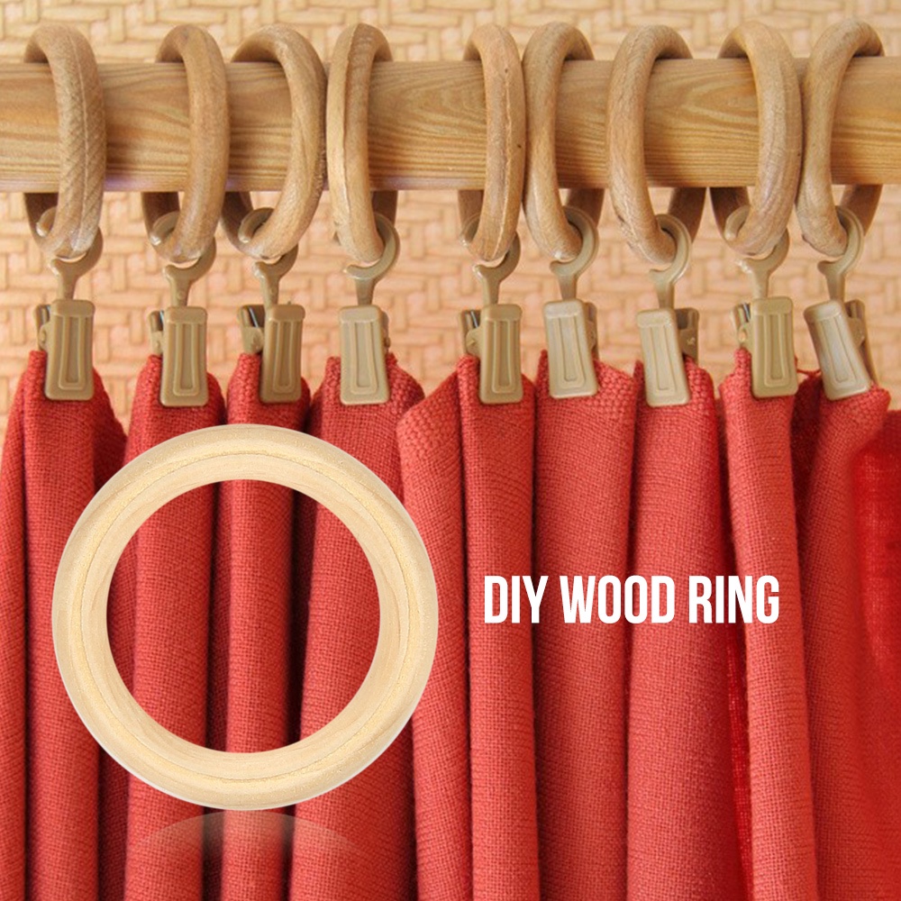 Bộ 5 vòng gỗ phong cách Macrame chuyên dụng cho rèm cửa / vòng hoa / đồ dùng tự làm DIY