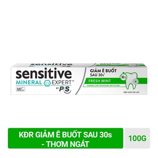 Kem Đánh Răng Giảm Ê Buốt Sau 30s Sensitive Mineral Expert by P/S - Fresh Mint 100gr