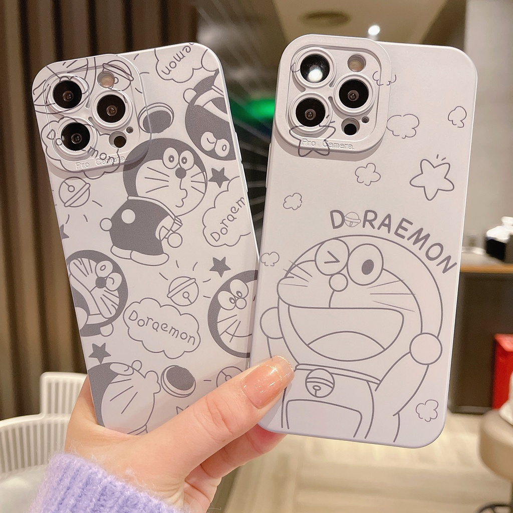 Ốp Điện Thoại Mạ Điện Chống Sốc Hình Doraemon Cho iPhone 14 / 13 / 12 / 11