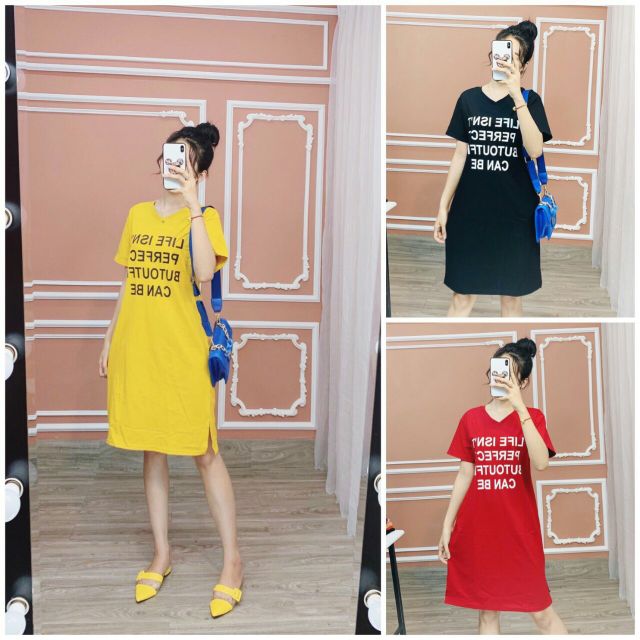 Đầm suông cổ tim sau lưng chéo dây