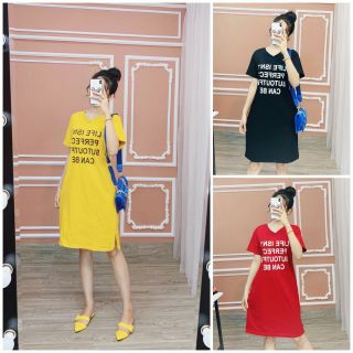 Đầm suông cổ tim sau lưng chéo dây