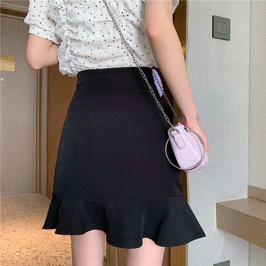 Chân váy chữ A lưng cao 2 tông màu cơ bản. Chân váy nữ rút dây đuôi cá phong cách Hàn Quốc | BigBuy360 - bigbuy360.vn