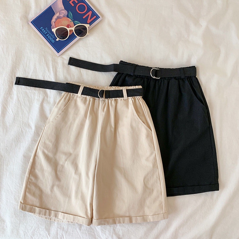 Quần Short Lưng Cao Màu Trơn Dễ Phối Đồ Thời Trang Mùa Hè Mới Cho Nữ