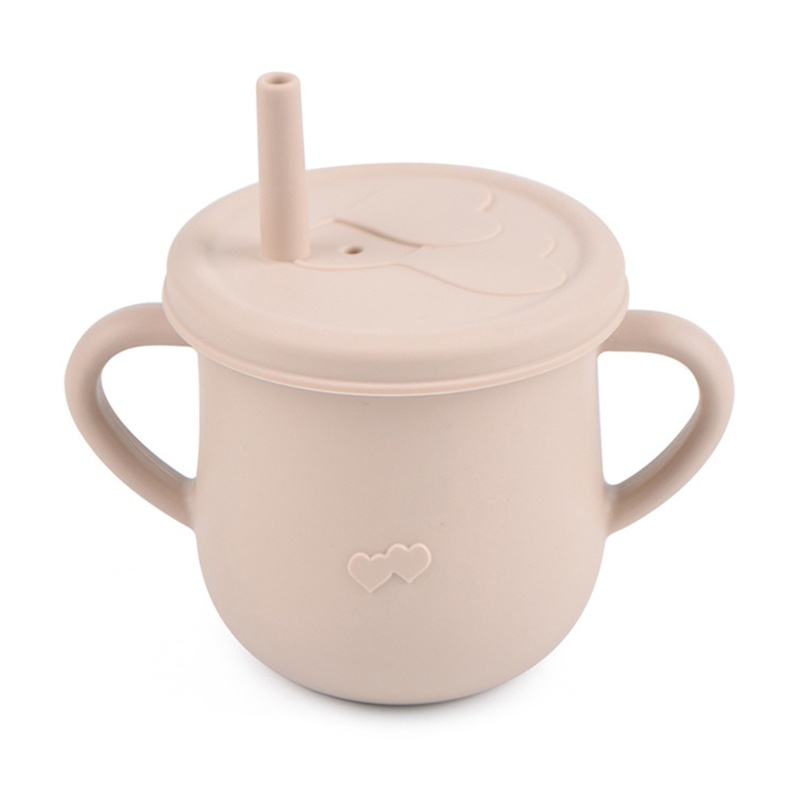 Cốc Tập Uống Nước Có Tay Cầm Và Ống Hút Bằng Silicone Cho Bé