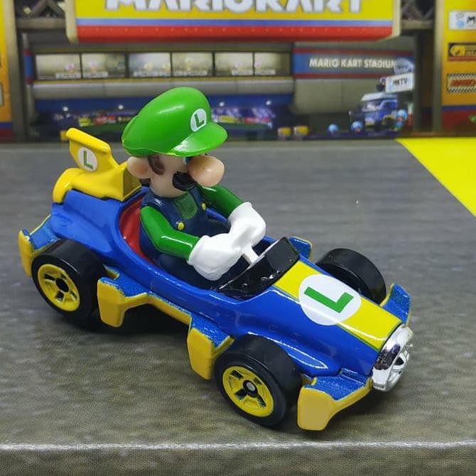 Hotwheels Mô Hình Đồ Chơi Nhân Vật Mario Kart - Luigi Mach 8