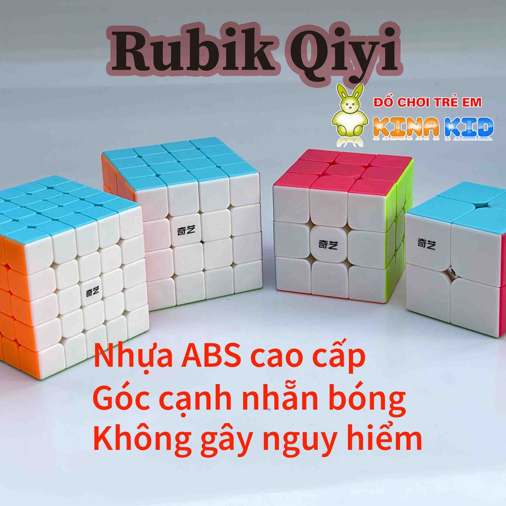 Rubik 3x3 QiYi Warrior S,2x2 Enlighten,4x4 QiYuan,5x5 KaiZheng,Magic Cube Rubic Stickerless, Trơn Mượt, Bẻ Góc Cực Tốt