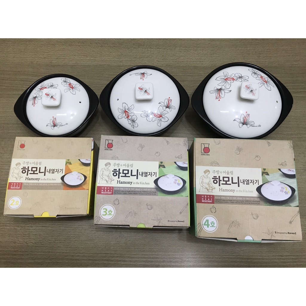 Nồi đất Hàn Quốc Donghwa size 550ml, 800ml, 950ml - CS002, CS003, CS004