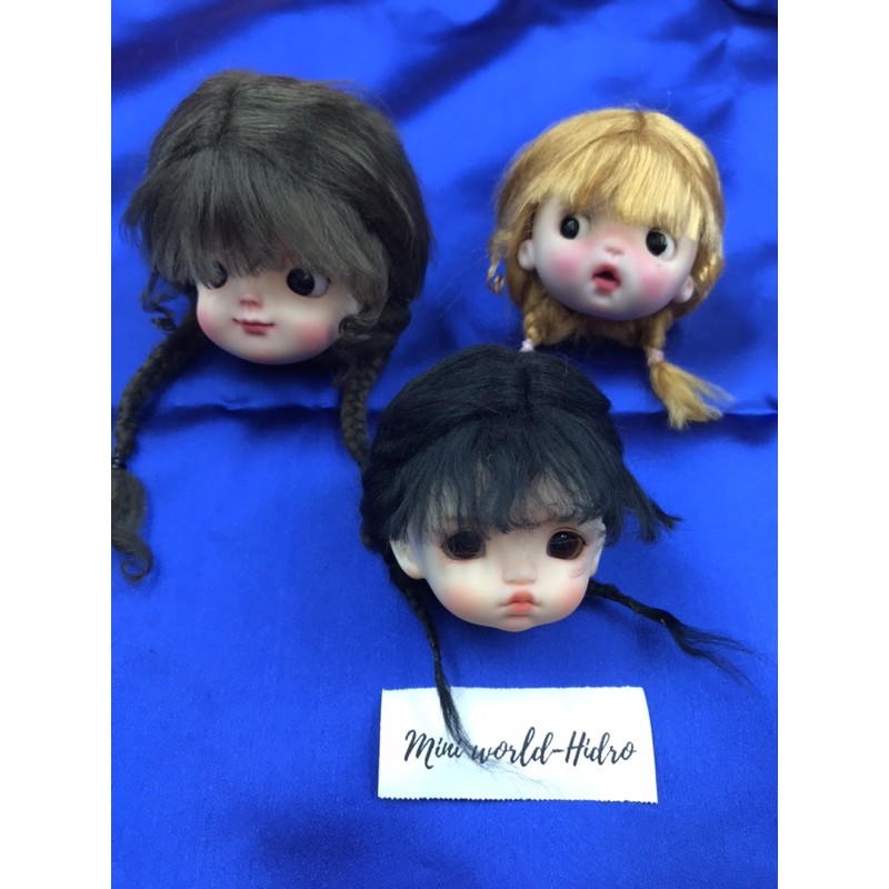 Wig len Tóc giả dành cho búp bê BJD Size 1/8, Baboliy, Amy handmade