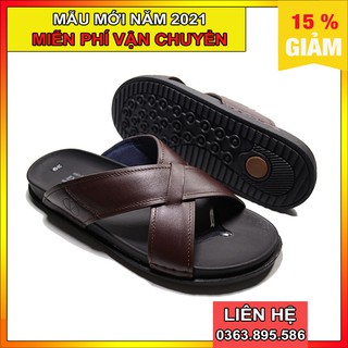 Dép da nam cao cấp đế chống trượt mẫu mới 2020 vượt trội hơn so với các loại da thông thường