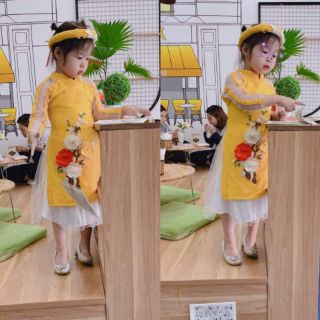 Áo dài gấm cho pé