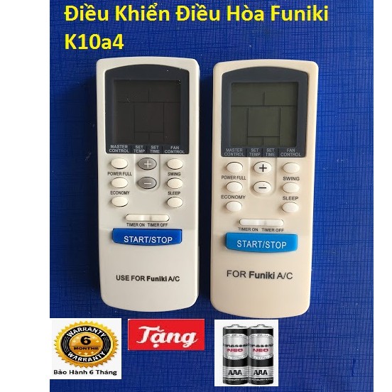 Combo 3 cái Remote Điều Khiển Điều Hòa Funiki K10a4 nút xanh to ở vị trị tắt mở