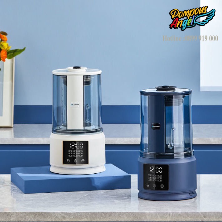 Máy xay nấu làm sữa hạt BLAUPUNKT màu trắng/xanh 1.5L ,cách âm chống ồn hiệu quả, bảo hành 12 tháng