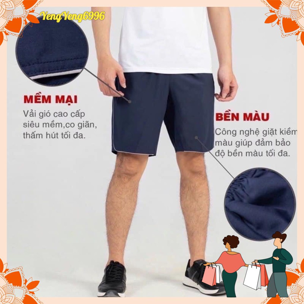 QNA4 QUẦN ĐÙI NAM VẢI GIÓ PHỐI VIỀN CHỈ