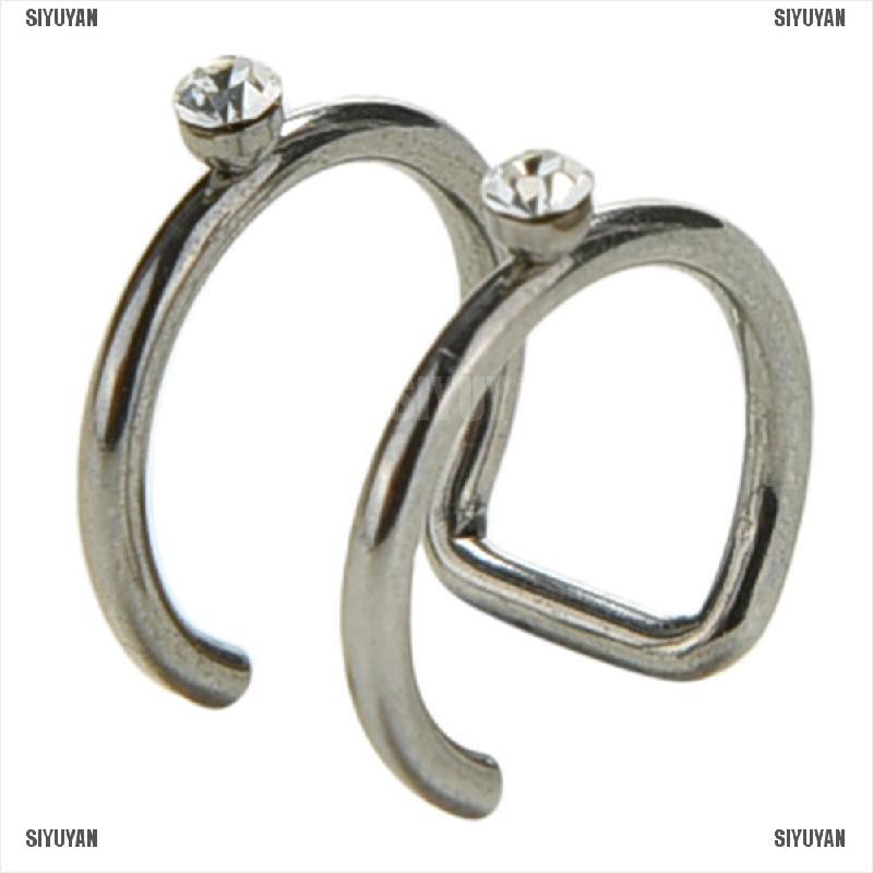 Khuyên Kẹp Vành Tai 2 / 3 Tầng Màu Bạc Thời Trang Cá Tính