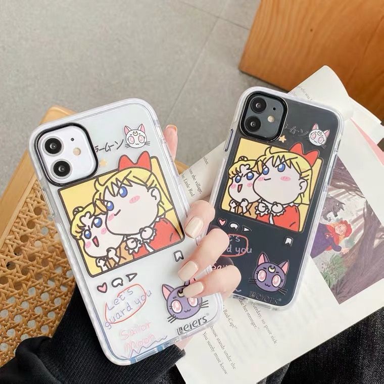 Cute Q version beautiful girl transparent mobile phone case iPhone 6/6s/6p/6sp/se/7/7p/8/8p/x/xs/xsmax/xr/11/12/mini/pro/promax