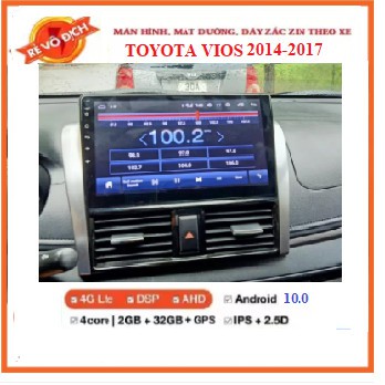 BỘ Màn hình Android+mặt dưỡng+giắc zin theo xe Ô TÔ VIOS 2014 – 2017,Sử dụng Tiếng Việt,TẶNG và Cài sẵn các PM MIỄN PHÍ.