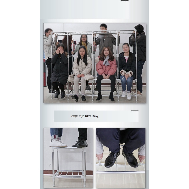 Tủ Quần Áo Vải Khung Thép TiTan Nhập Khẩu Cao Cấp Loại 1 Vải Chống Ẩm Mốc Oxford 1,2,3 Buồng, Tủ Đựng Quần Áo