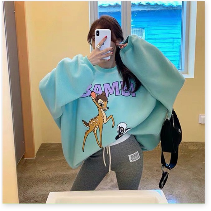 ÁO KHOÁC HOODIE UNISEX FORM RỘNG HÌNH NAI CÁ TÍNH SIÊU XINH