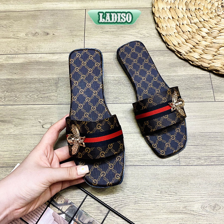 Dép nữ quai ngang LADISO xinh xắn đính hình bướm  dễ thương thiết kế sang chảnh TT404
