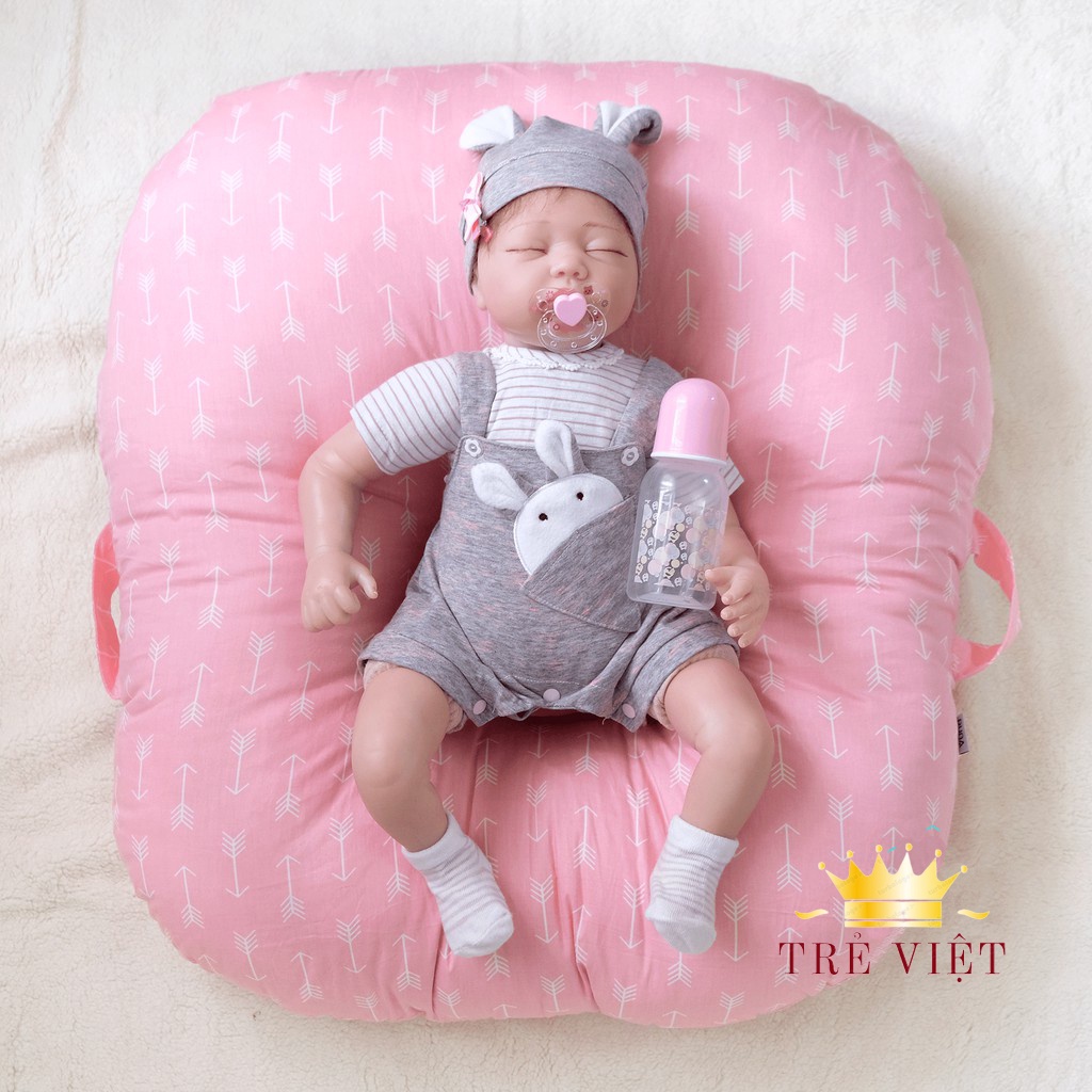 Gối Chống Trào Ngược Cho Bé ⚡FREESHIP⚡Vỏ gối 100% cotton mềm mại, Ruột gối 100% bông gòn không tạp chất (màu ngẫu nhiên)